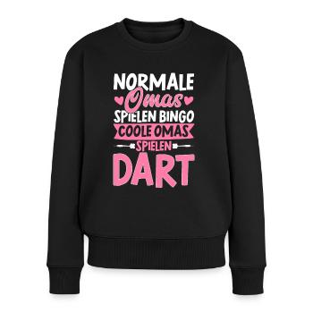 Coole Omas Spielen Dart Geschenk Darts Dartscheibe - Frauen Premium Bio Pullover - Schwarz - Vorne - Julia (174cm)