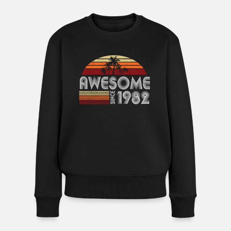 40. Geburtstag Jahrgang 1982 Awesome Since 1982 - Frauen Premium Bio Pullover - Schwarz
