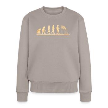 Schwingen Schweiz Sport - Frauen Premium Bio Pullover - Taupe - Vorne - Julia (174cm)