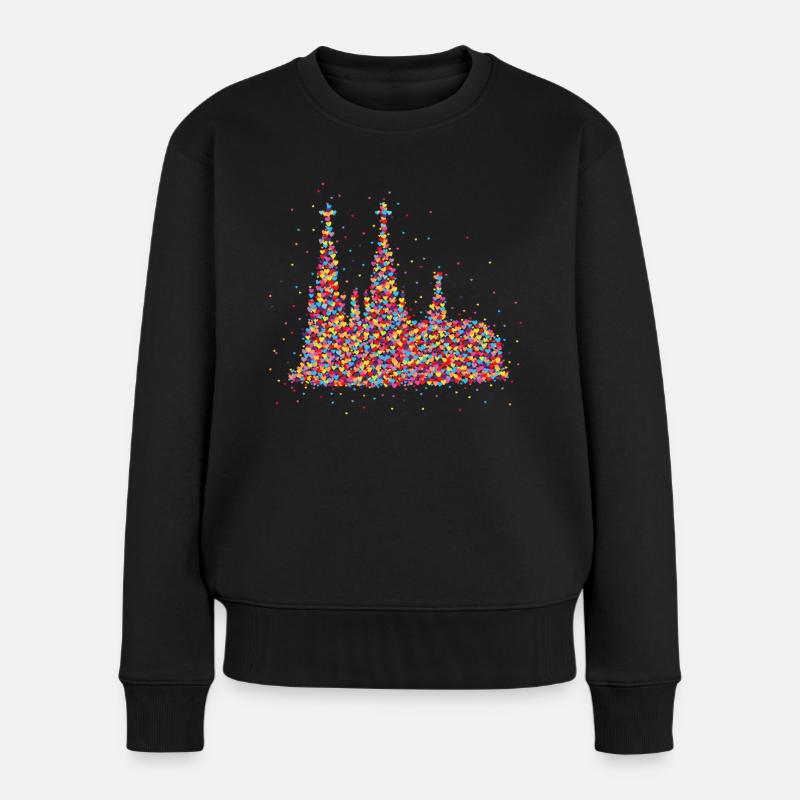 Köln Kölner Dom Karneval Konfetti - Frauen Premium Bio Pullover - Schwarz