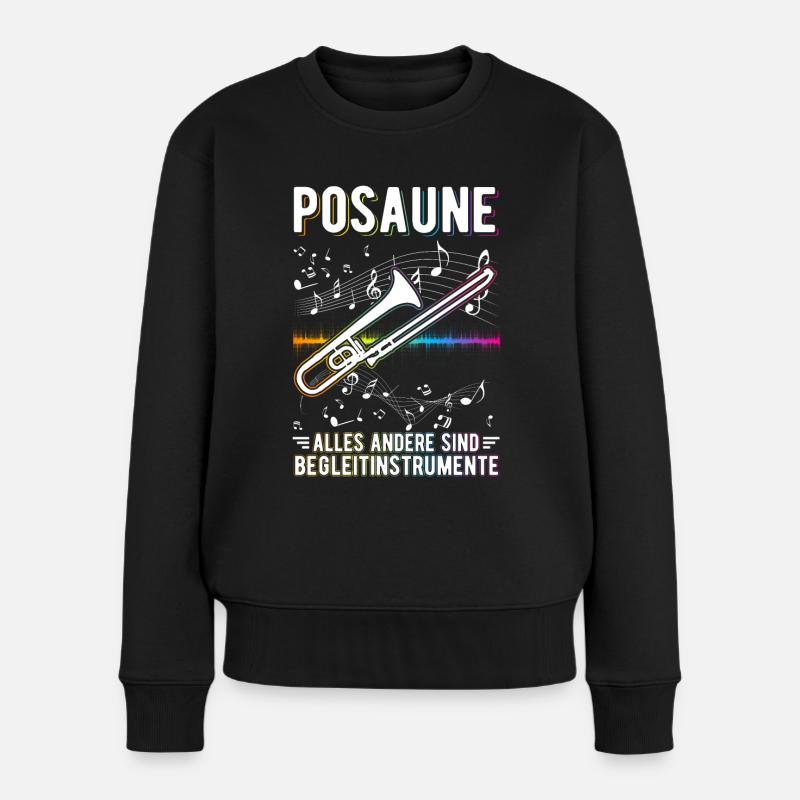 Posaune Begleitinstrument Posaunist - Frauen Premium Bio Pullover - Schwarz