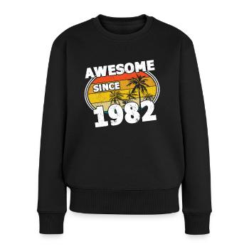 40th birthday born 1982 Awesome Since 1982 - Women's Premium Organic Jumper - black - Front - Julia (174cm)