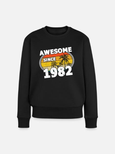 40. Geburtstag Jahrgang 1982 Awesome Since 1982 - Frauen Premium Bio Pullover - Schwarz