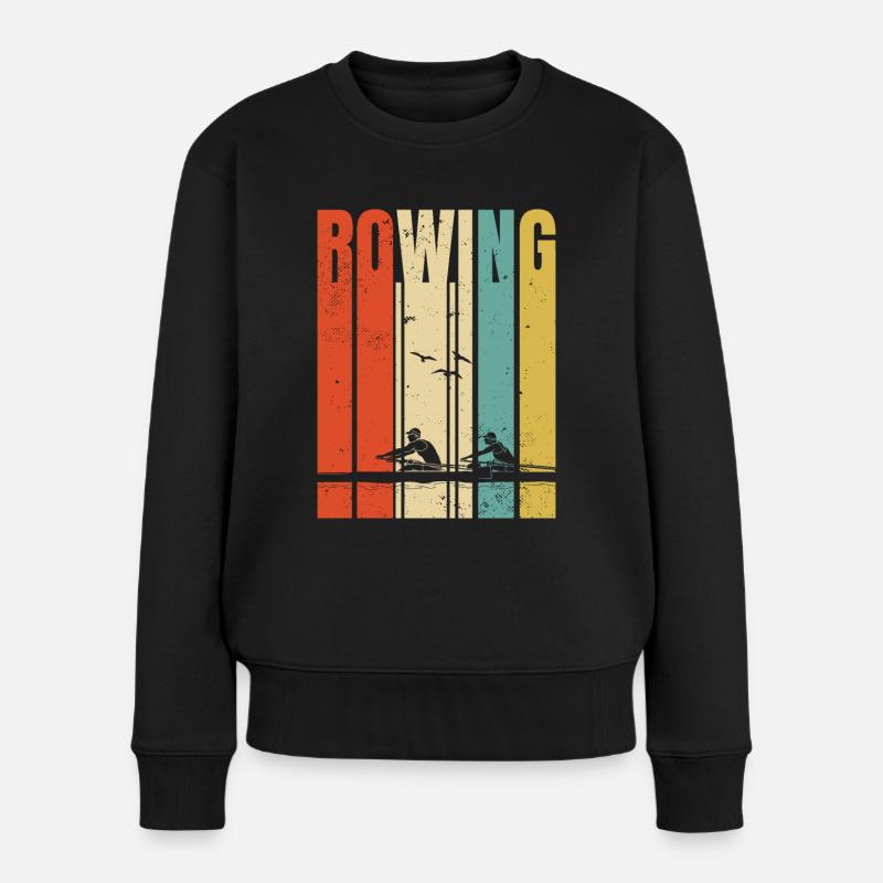 Rudern Mannschaft Ruderer - Frauen Premium Bio Pullover - Schwarz
