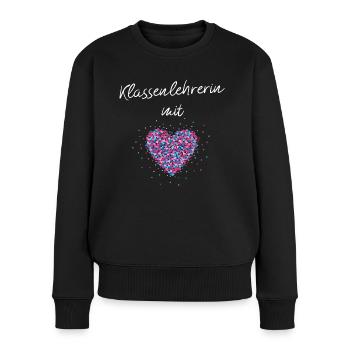 Klassenlehrerin mit Herz Lehrerin Klasse - Frauen Premium Bio Pullover - Schwarz - Vorne - Julia (174cm)