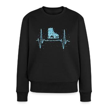 Patinage sur glace Heartbeat Patinage sur glace - Pull Premium bio Femme - noir - Devant - Julia (174cm)
