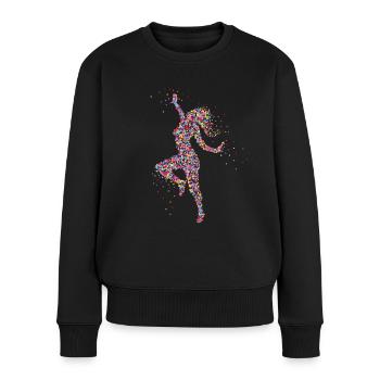 Tanzen Fitness Workout Geschenk - Frauen Premium Bio Pullover - Schwarz - Vorne - Julia (174cm)