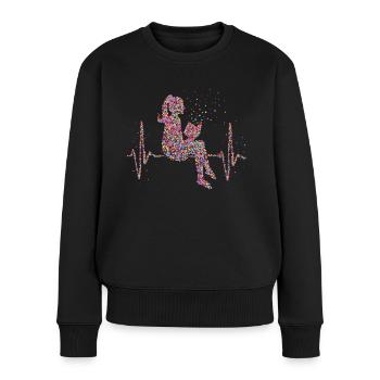 Reading Books Bookworm Heartbeat - Women's Premium Organic Jumper - black - Front - Julia (174cm)