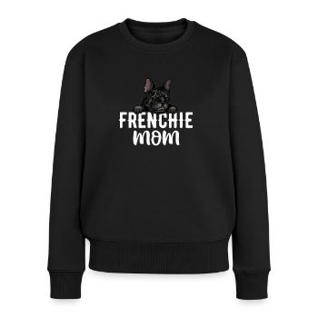 Frenchie Maman Français Bulldog - Pull Premium bio Femme - noir - Devant - Julia (174cm)