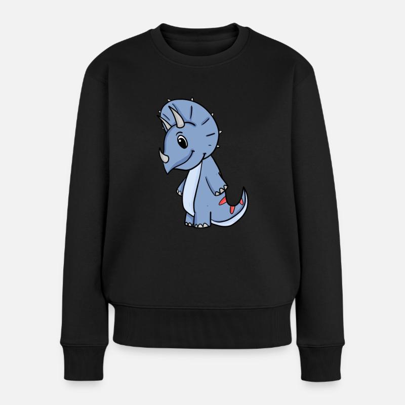 Dino Motiv - Frauen Premium Bio Pullover - Schwarz