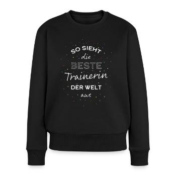 Personal Trainerin Fitnesstrainerin - Frauen Premium Bio Pullover - Schwarz - Vorne - Julia (174cm)
