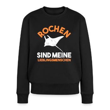 Rochen Mantarochen - Frauen Premium Bio Pullover - Schwarz - Vorne - Julia (174cm)