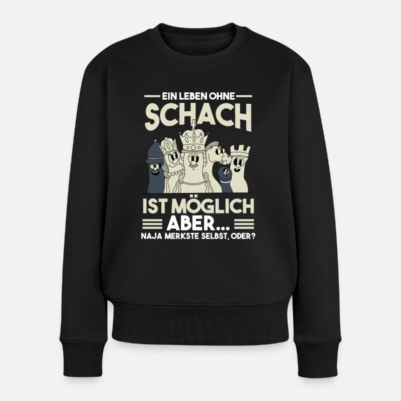 Schach - Frauen Premium Bio Pullover - Schwarz