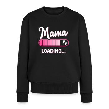Expectant Mom Loading Pregnancy Mother - Women's Premium Organic Jumper - black - Front - Julia (174cm)