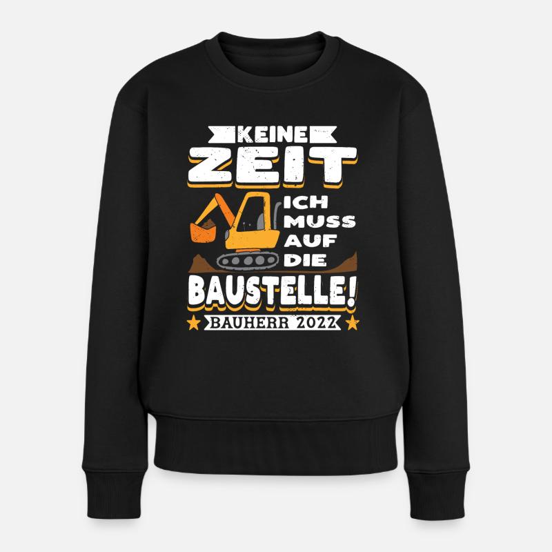 Bauherr 2022 Häuslebauer Hausbau - Frauen Premium Bio Pullover - Schwarz