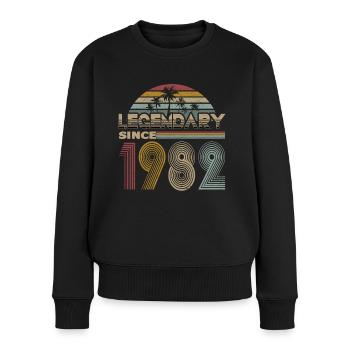 40. Geburtstag Jahrgang 1982 Legendary Since 1982 - Frauen Premium Bio Pullover - Schwarz - Vorne - Julia (174cm)