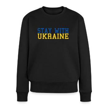 Ukraine Solidarité - Pull Premium bio Femme - noir - Devant - Julia (174cm)