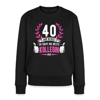 40 Jahre Dienst Kollege Dienstjubiläum Kollegin - Frauen Premium Bio Pullover - Schwarz - Vorne - Julia (174cm)