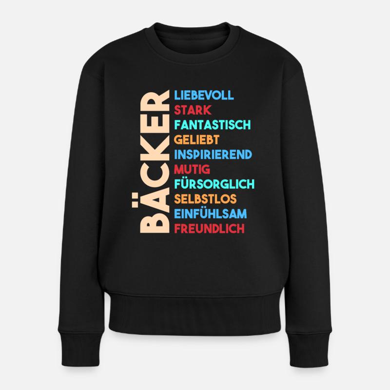Bäckerei Bäcker - Frauen Premium Bio Pullover - Schwarz