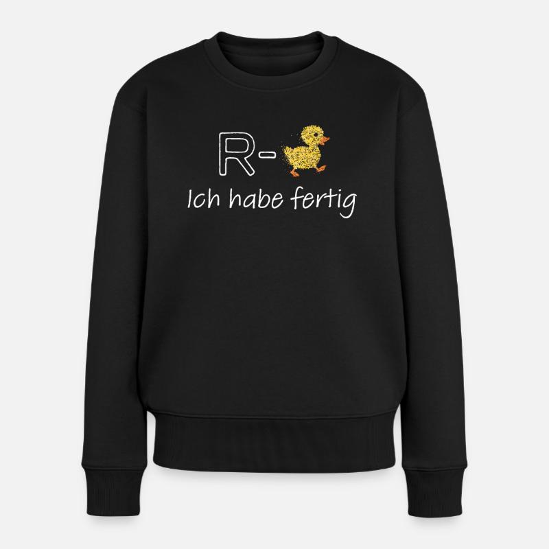 Rente Ente Ruhestand Rentner Rentnerin - Frauen Premium Bio Pullover - Schwarz