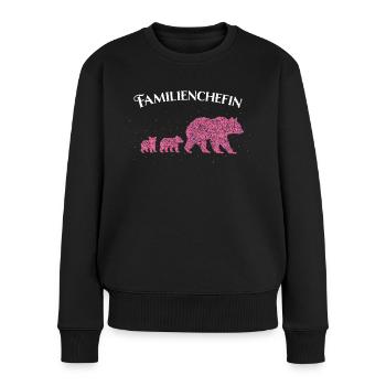 Mamabär Mama Mutter Muttertag Geschenk - Frauen Premium Bio Pullover - Schwarz - Vorne - Julia (174cm)