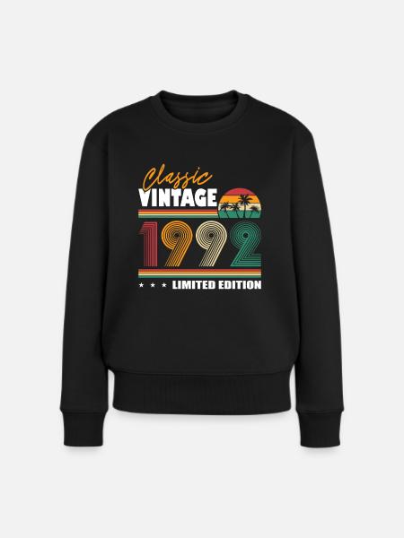 30ème anniversaire millésime 1992 Classic Vintage 1992 - Pull Premium bio Femme - noir