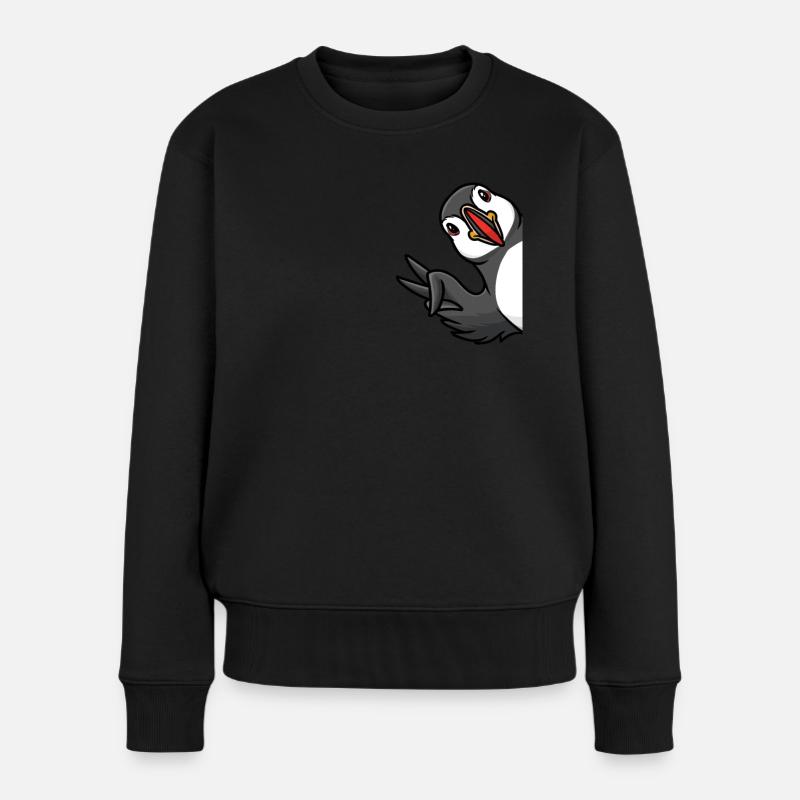 Papageitaucher Vogelliebhaber - Frauen Premium Bio Pullover - Schwarz