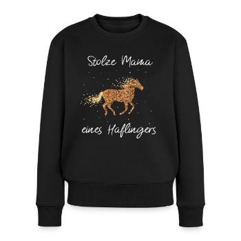 Haflinger Pferde Reiterin Pferdemädchen - Frauen Premium Bio Pullover - Schwarz - Vorne - Julia (174cm)