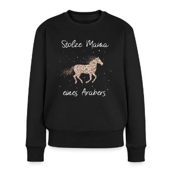 Araber Pferde Reiterin Pferdemädchen - Frauen Premium Bio Pullover - Schwarz - Vorne - Julia (174cm)