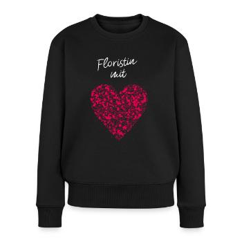 Floristin Mit Herz Blumenhandel - Frauen Premium Bio Pullover - Schwarz - Vorne - Julia (174cm)