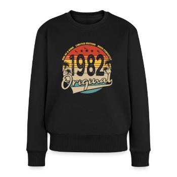 40e anniversaire né en 1982 Original 1982 - Pull Premium bio Femme - noir - Devant - Julia (174cm)
