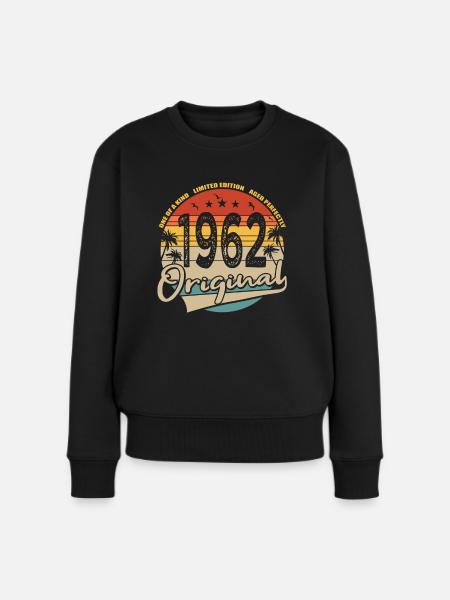 60. Geburtstag Jahrgang 1962 Original 1962 - Frauen Premium Bio Pullover - Schwarz