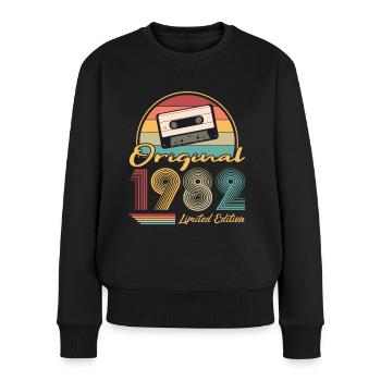 40e anniversaire né en 1982 Original 1982 - Pull Premium bio Femme - noir - Devant - Julia (174cm)