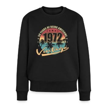 50th birthday born in 1972 50 years - Women's Premium Organic Jumper - black - Front - Julia (174cm)