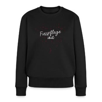 Fußpflege mit Herz Kosmetikerstudio Füße - Frauen Premium Bio Pullover - Schwarz - Vorne - Julia (174cm)