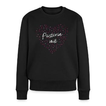 Pastorin Mit Herz Kirche Evangelische - Frauen Premium Bio Pullover - Schwarz - Vorne - Julia (174cm)
