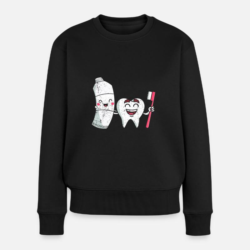 Zahnarzt - Frauen Premium Bio Pullover - Schwarz