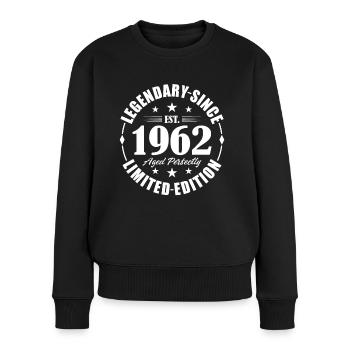 60e anniversaire né en 1962 Légendaire depuis 1962 - Pull Premium bio Femme - noir - Devant - Julia (174cm)