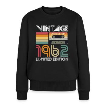 60th Birthday Vintage 1962 Limited Edition - Women's Premium Organic Jumper - black - Front - Julia (174cm)