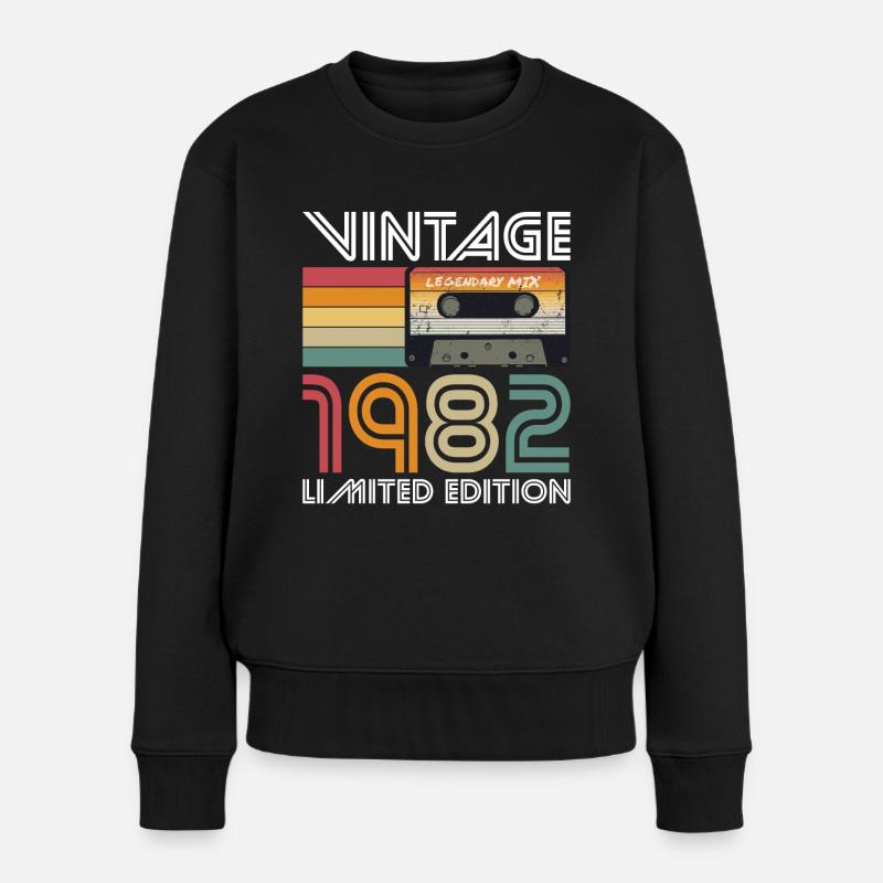 40th Birthday Vintage 1982 Édition Limitée - Pull Premium bio Femme - noir