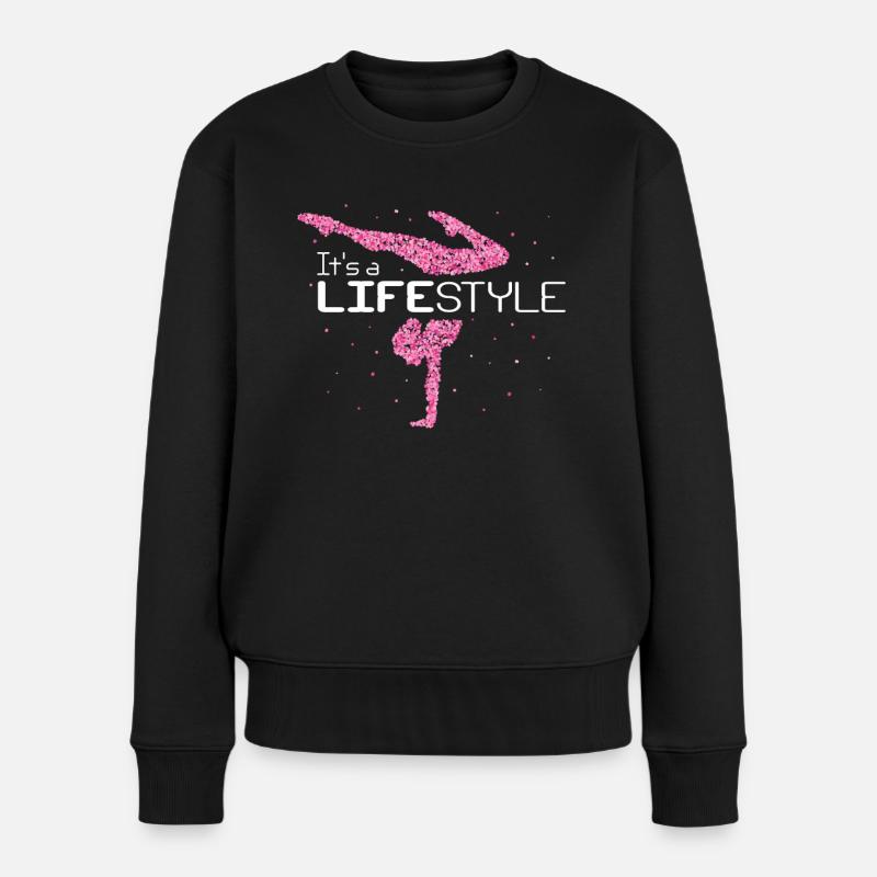 Turnen Bodenturnen Kunstturnen Turnerin - Frauen Premium Bio Pullover - Schwarz