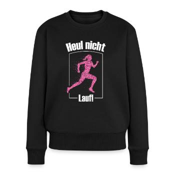 Joggerin Läuferin Sportlerin Fitnessfan - Frauen Premium Bio Pullover - Schwarz - Vorne - Julia (174cm)