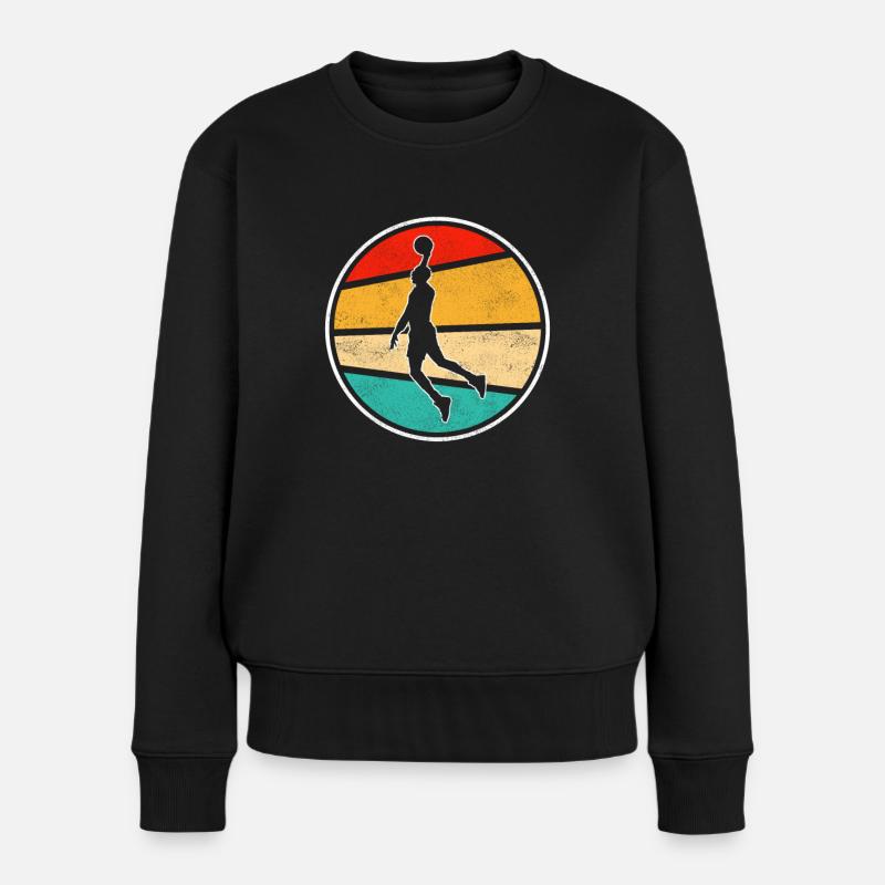 Basketball Retro Logo - Frauen Premium Bio Pullover - Schwarz
