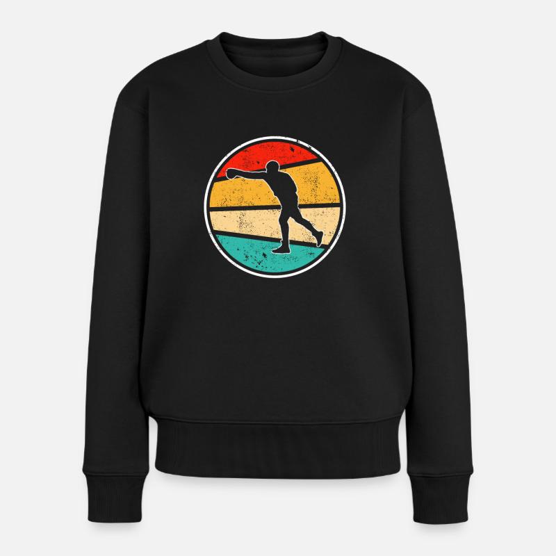 Boxen Retro Logo - Frauen Premium Bio Pullover - Schwarz