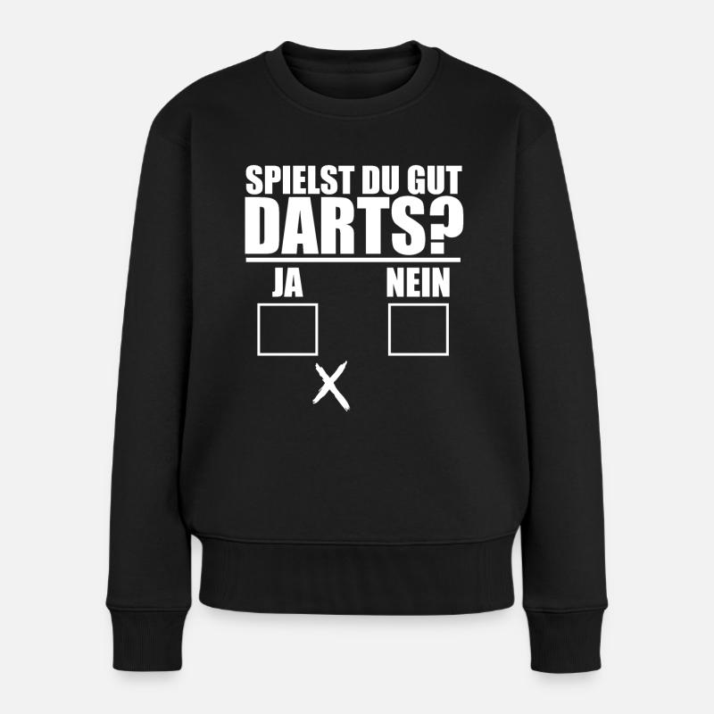 Darts Dart - Frauen Premium Bio Pullover - Schwarz