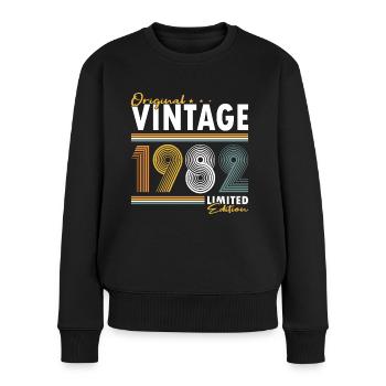 40. Geburtstag Jahrgang 1982 Original Vintage 1982 - Frauen Premium Bio Pullover - Schwarz - Vorne - Julia (174cm)