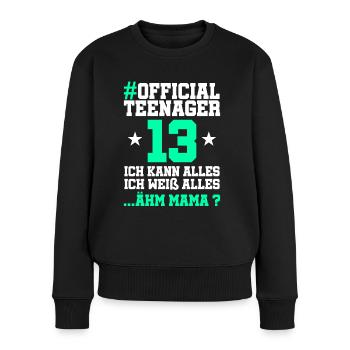 13 Geburtstag Jungen 13 Jahre Junge Mädchen Jungs - Frauen Premium Bio Pullover - Schwarz - Vorne - Julia (174cm)
