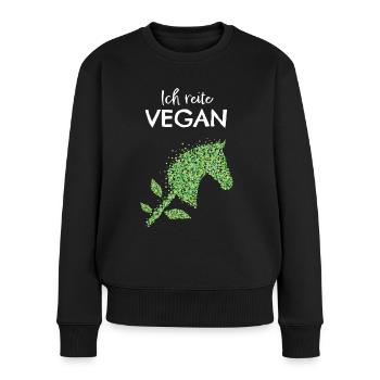 Vegan Steckenpferd Veganerin Hobbyhorse - Frauen Premium Bio Pullover - Schwarz - Vorne - Julia (174cm)
