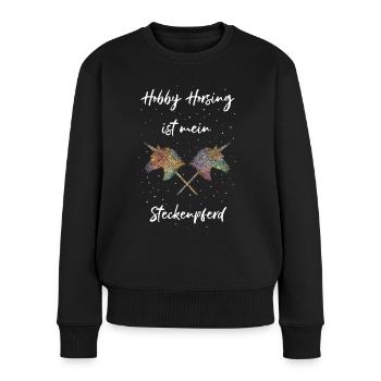 Steckenpferd Hobbyhorse Hobby Horsing - Frauen Premium Bio Pullover - Schwarz - Vorne - Julia (174cm)