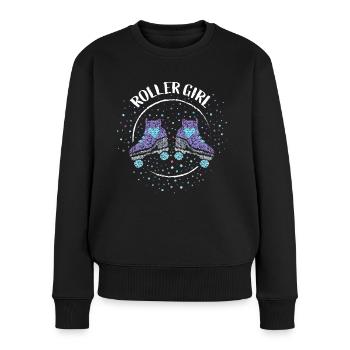 Roller Girl Rollschuhlaufen Rollschuh - Frauen Premium Bio Pullover - Schwarz - Vorne - Julia (174cm)